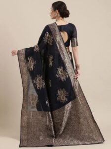 Black Saree with Golden Work